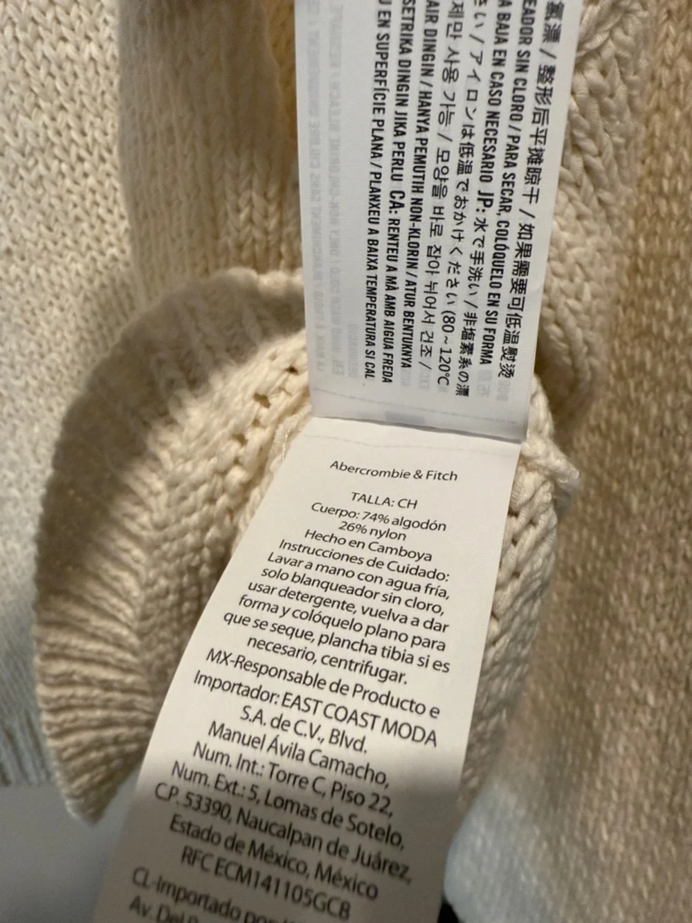 Abercrombie & Fitch Cream Knit Pullover Sweater - Picture 3 of 6